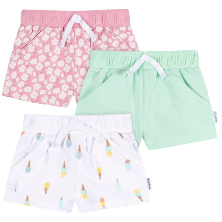 3-Piece Baby & Toddler Girls Ice Cream Knit Shorts