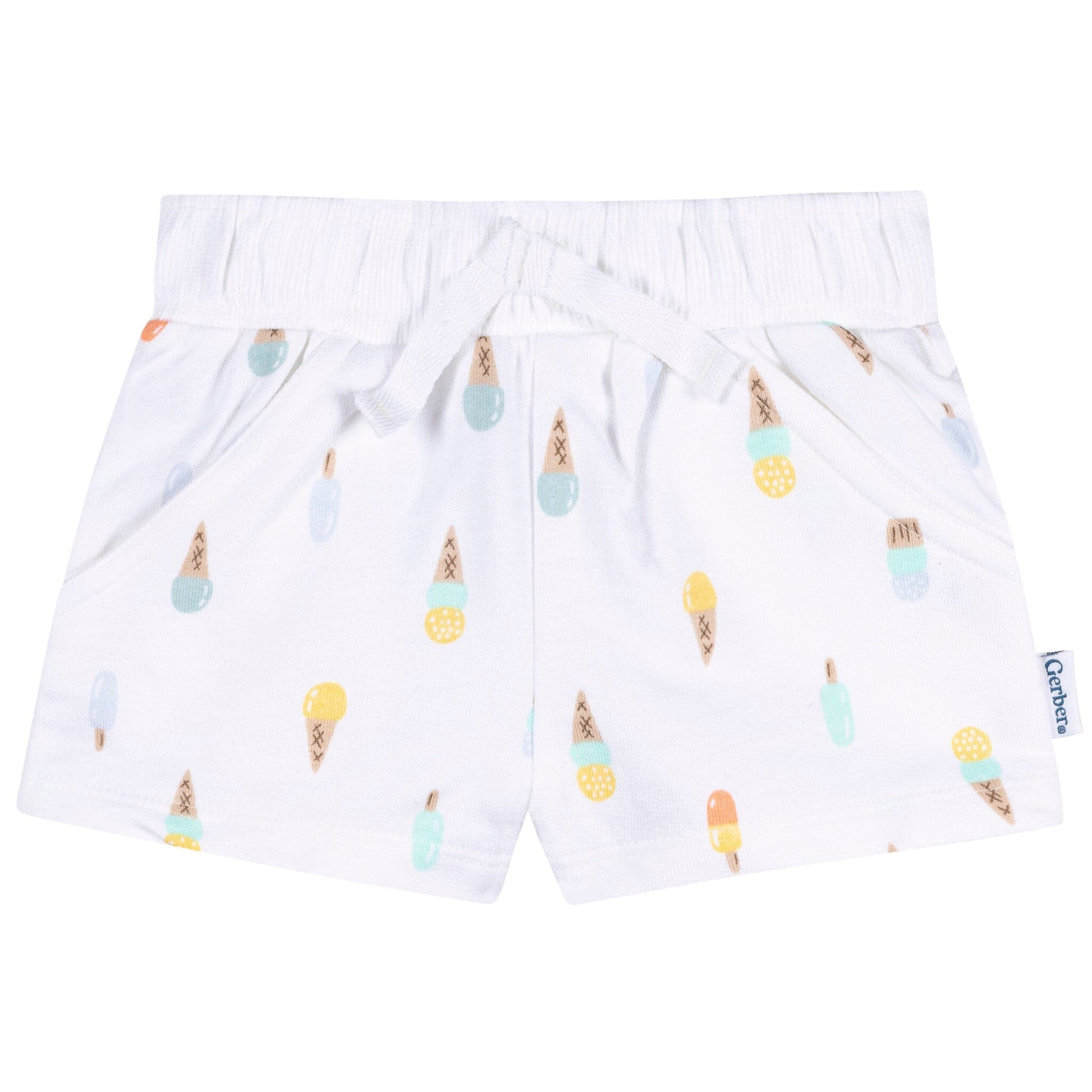 3-Piece Baby & Toddler Girls Ice Cream Knit Shorts Pants & Bottoms Gerber® 
