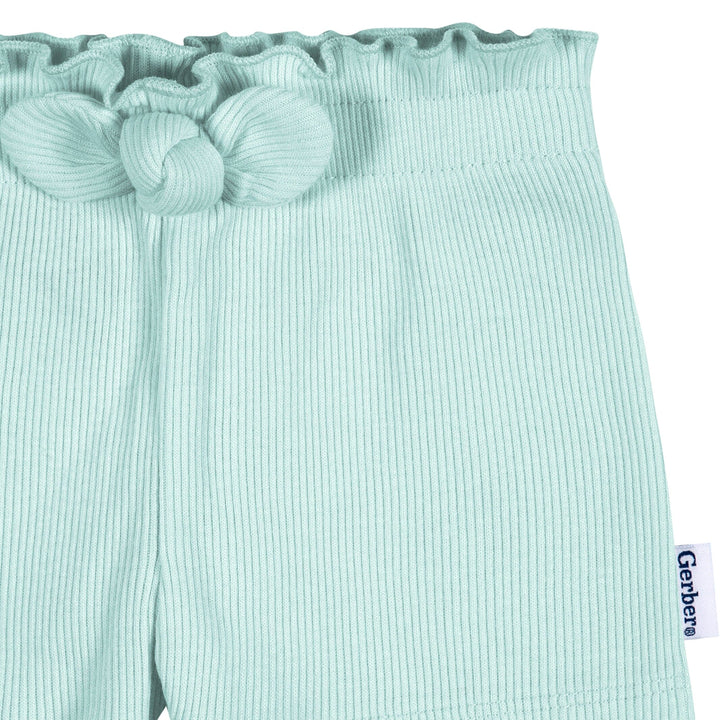 3-Pack Baby & Toddler Girls Navy/Oatmeal/Aqua Pull-On Knit Short