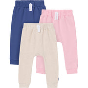 3-Pack Baby & Toddler Girls Oatmeal Joggers bottoms Gerber® 