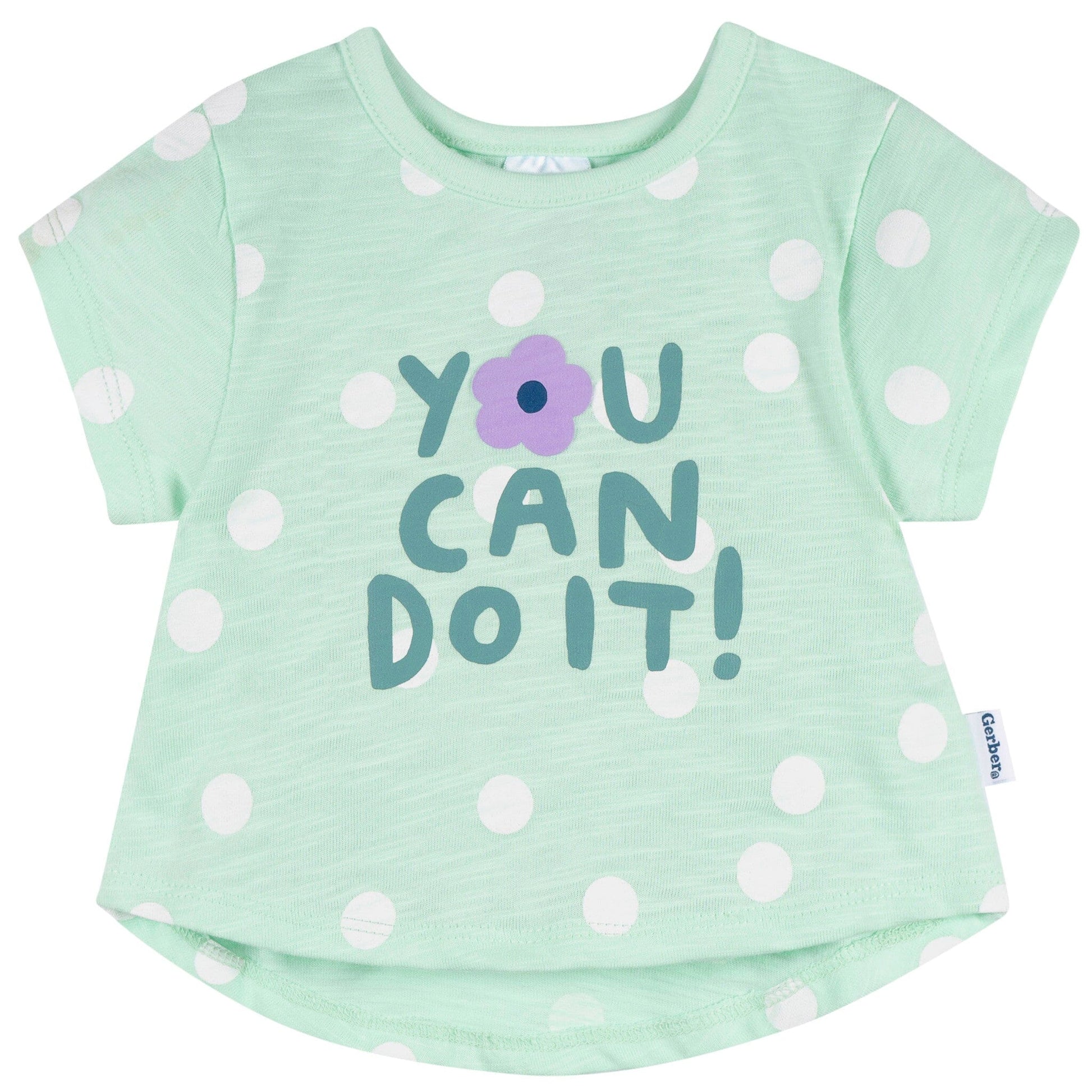 3-Pack Baby & Toddler Girls Peach, Green and Yellow Short Sleeve T-Shirts tops Gerber® 