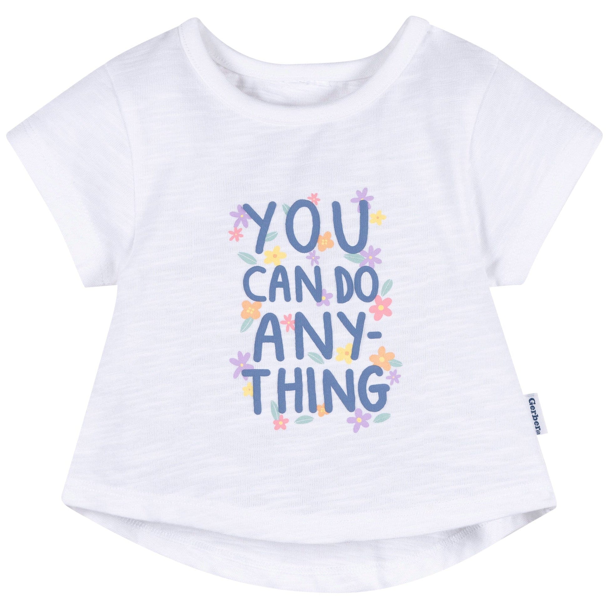 3-Pack Baby & Toddler Girls Pink, Blue and White Short Sleeve T-Shirts tops Gerber® 