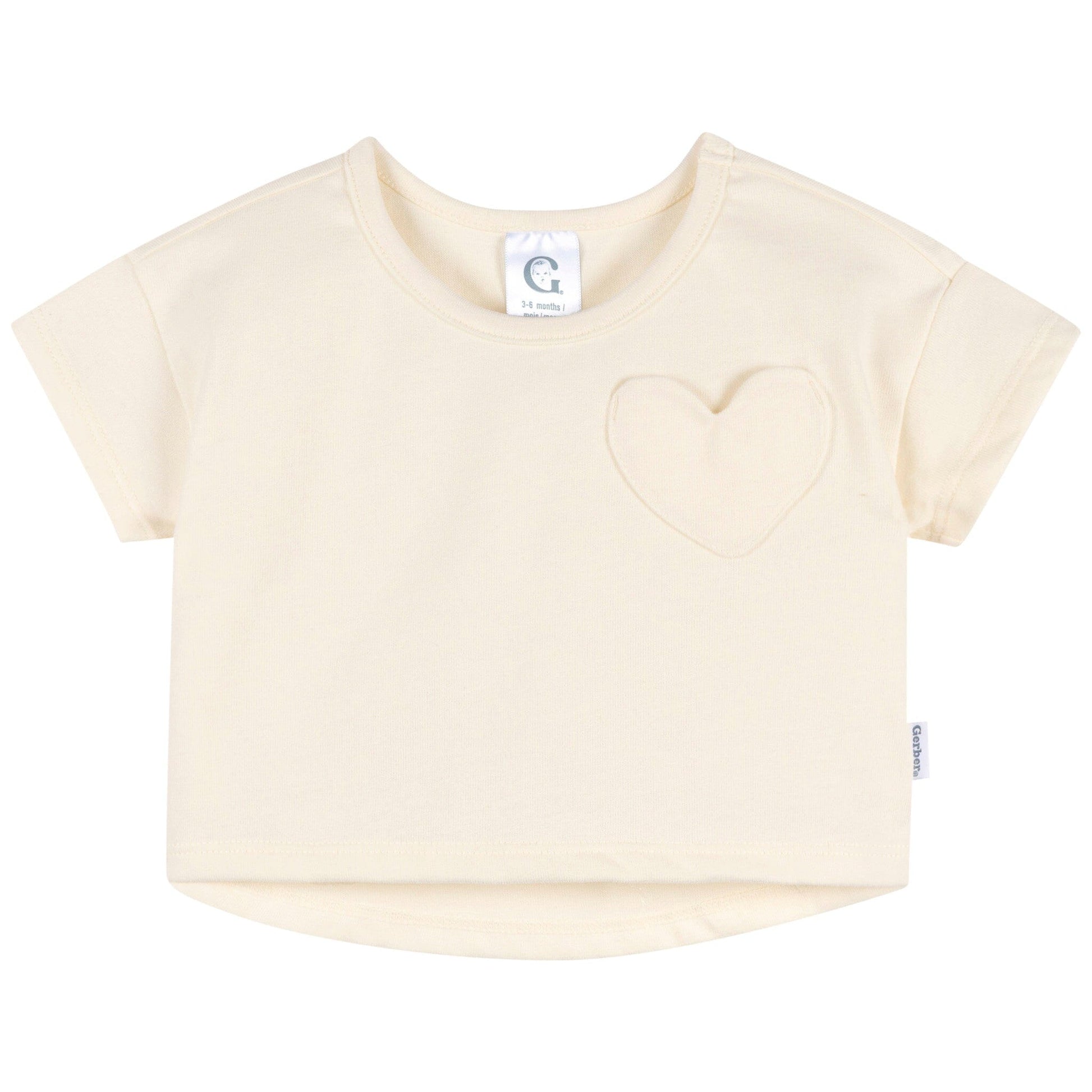 3-Pack Baby & Toddler Girls Pink, Gray and White Short Sleeve Shirts tops Gerber® 