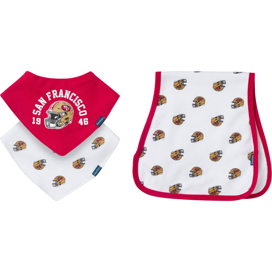 3-Pack Baby Neutral 49Ers Bibs and Burp Cloth Set NFL NFL 