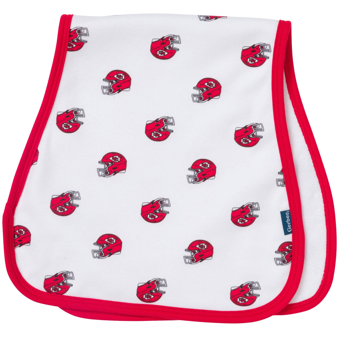 3-Pack Baby Neutral Kansas City Chiefs Bibs and Burp Cloth Set NFL NFL 