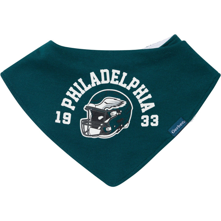 3-Pack Baby Neutral Philidelphia Eagles Bibs and Burp Cloth Set NFL NFL 