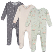 3-Pack Baby & Toddler Neutral Farm Snug Fit Footed Pajamas sleepwear Gerber® 
