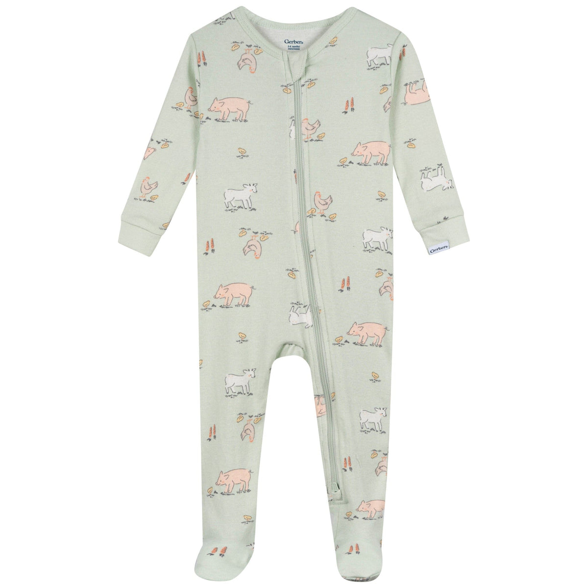3-Pack Baby & Toddler Neutral Farm Snug Fit Footed Pajamas sleepwear Gerber® 