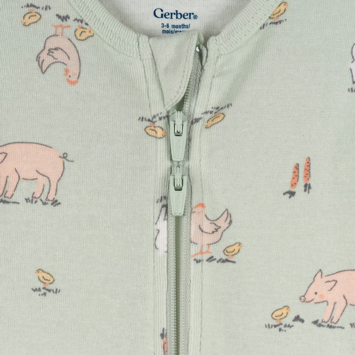 3-Pack Baby & Toddler Neutral Farm Snug Fit Footed Pajamas sleepwear Gerber® 