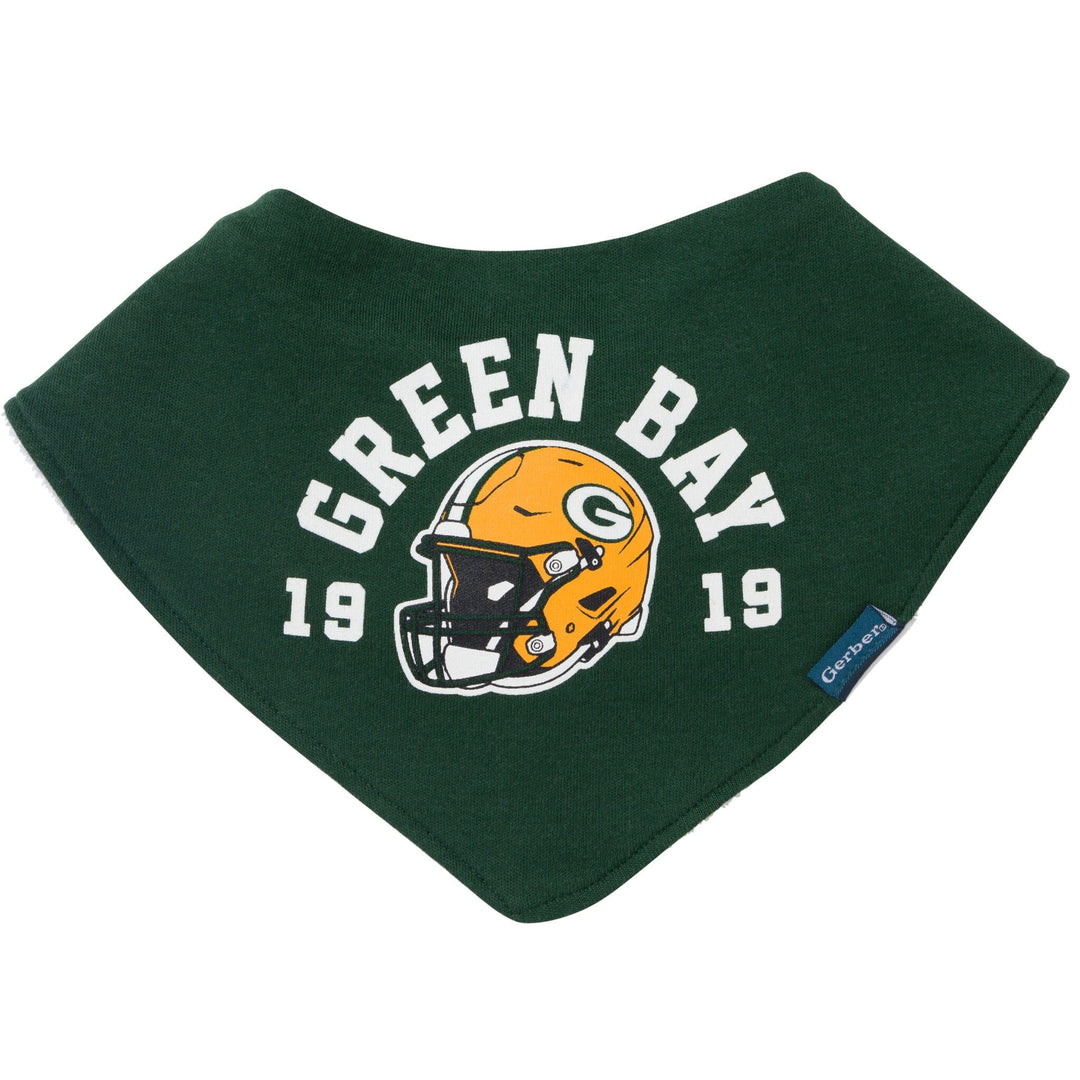 3-Pack Baby Neutral Green Bay Packers Bibs and Burp Cloth Set NFL NFL 
