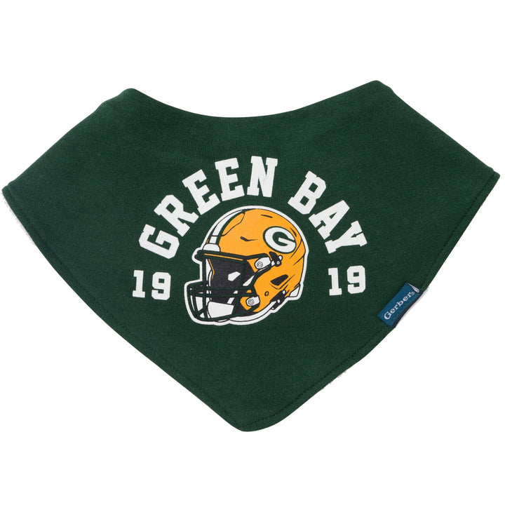 3-Pack Baby Neutral Green Bay Packers Bibs and Burp Cloth Set NFL NFL 