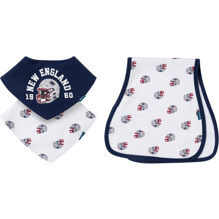 3-Piece Baby New England Patriots Bibs and Burp Cloth Set