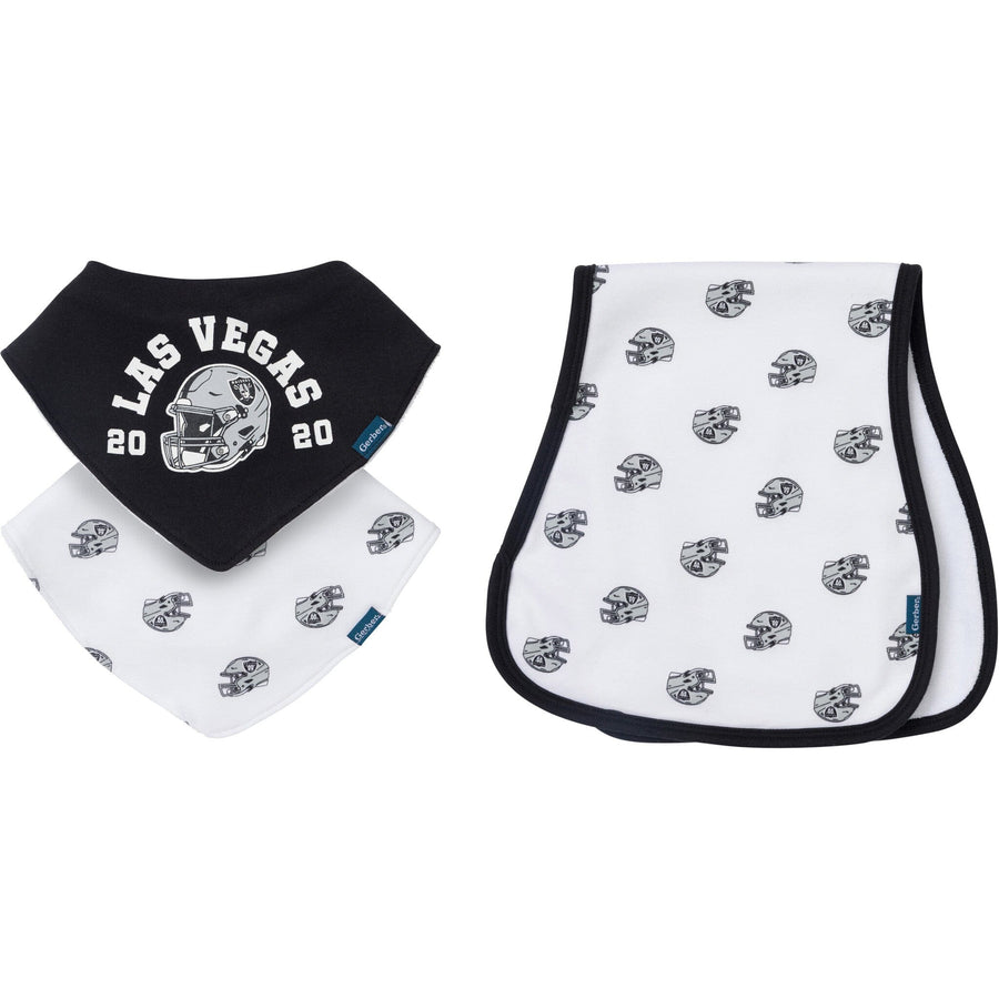 3-Pack Baby Neutral Las Vegas Raiders Bibs and Burp Cloth Set NFL NFL 