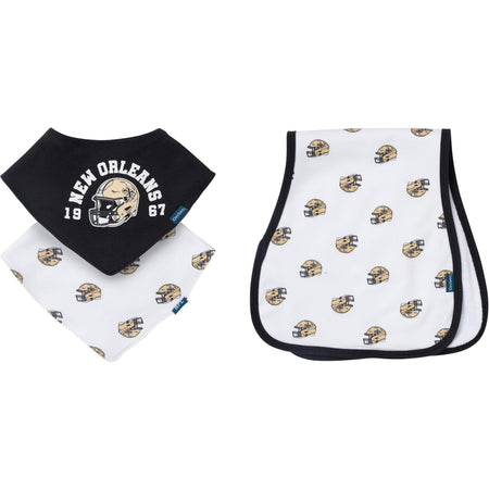 3-Piece Baby New Orleans Saints Bibs and Burp Cloth Set