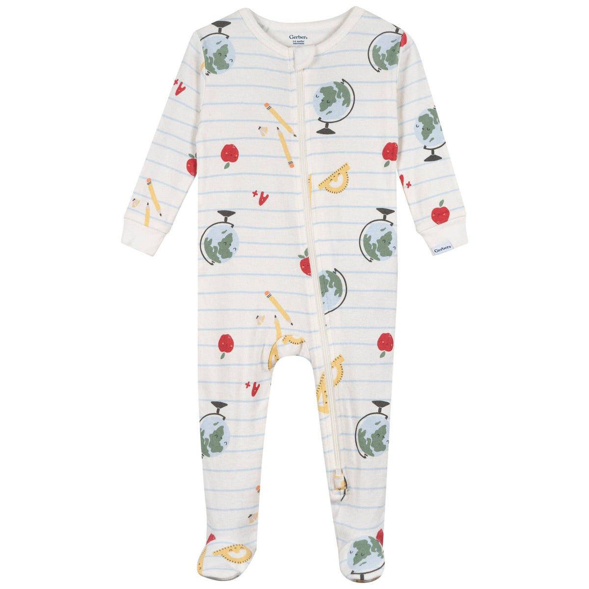 3-Pack Baby & Toddler Neutral Classroom Snug Fit Footed Pajamas sleepwear Gerber® 
