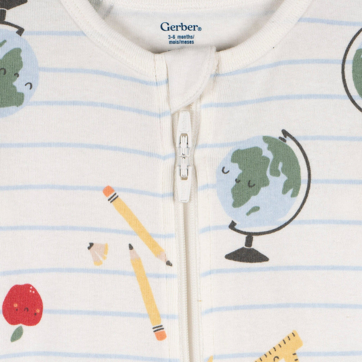 3-Pack Baby & Toddler Neutral Classroom Snug Fit Footed Pajamas sleepwear Gerber® 