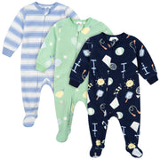 3-Pack Baby & Toddler Neutral Playtime Footed Fleece Pajamas Sleepwear Gerber® 