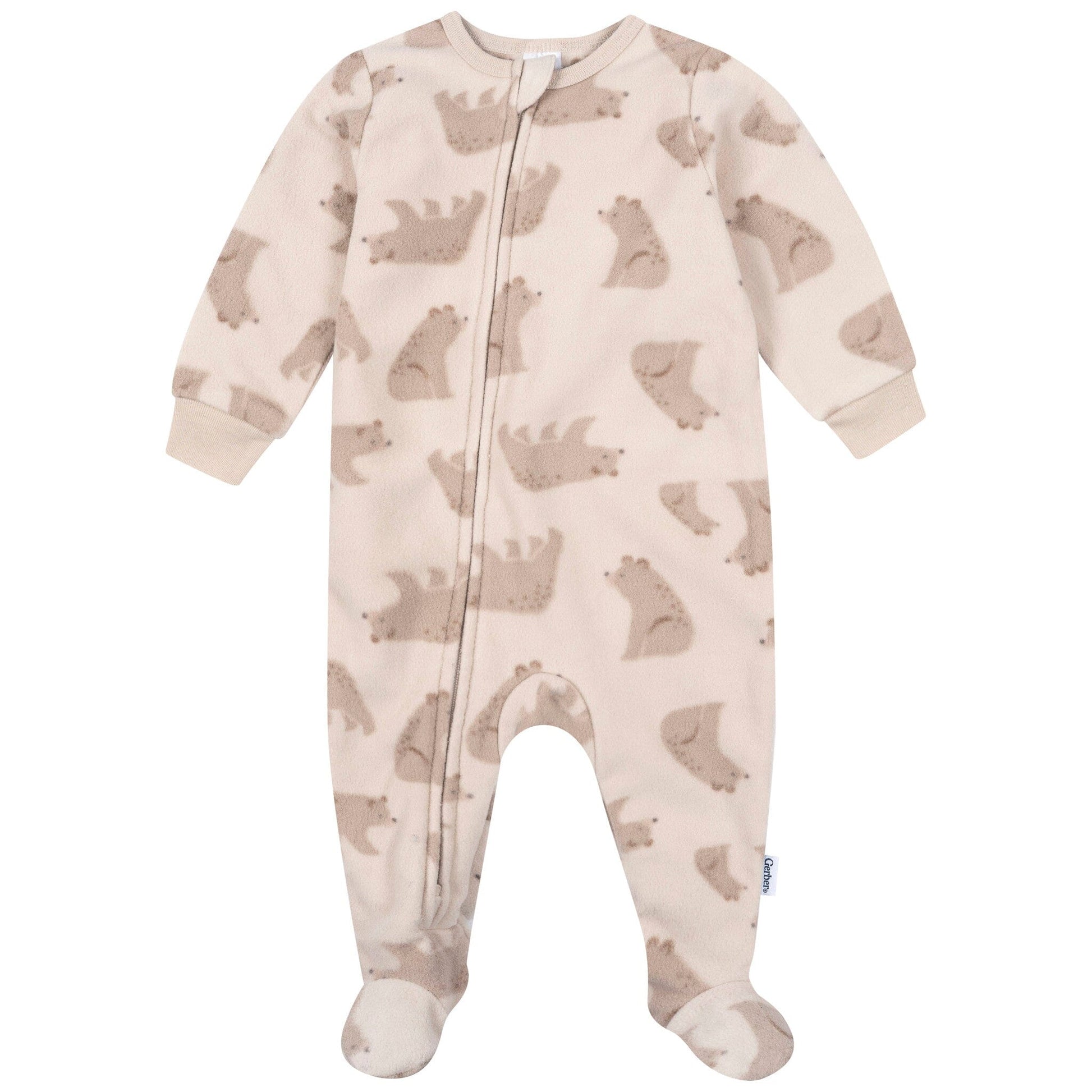 3-Pack Baby & Toddler Neutral Bears Footed Fleece Pajamas Sleepwear Gerber® 