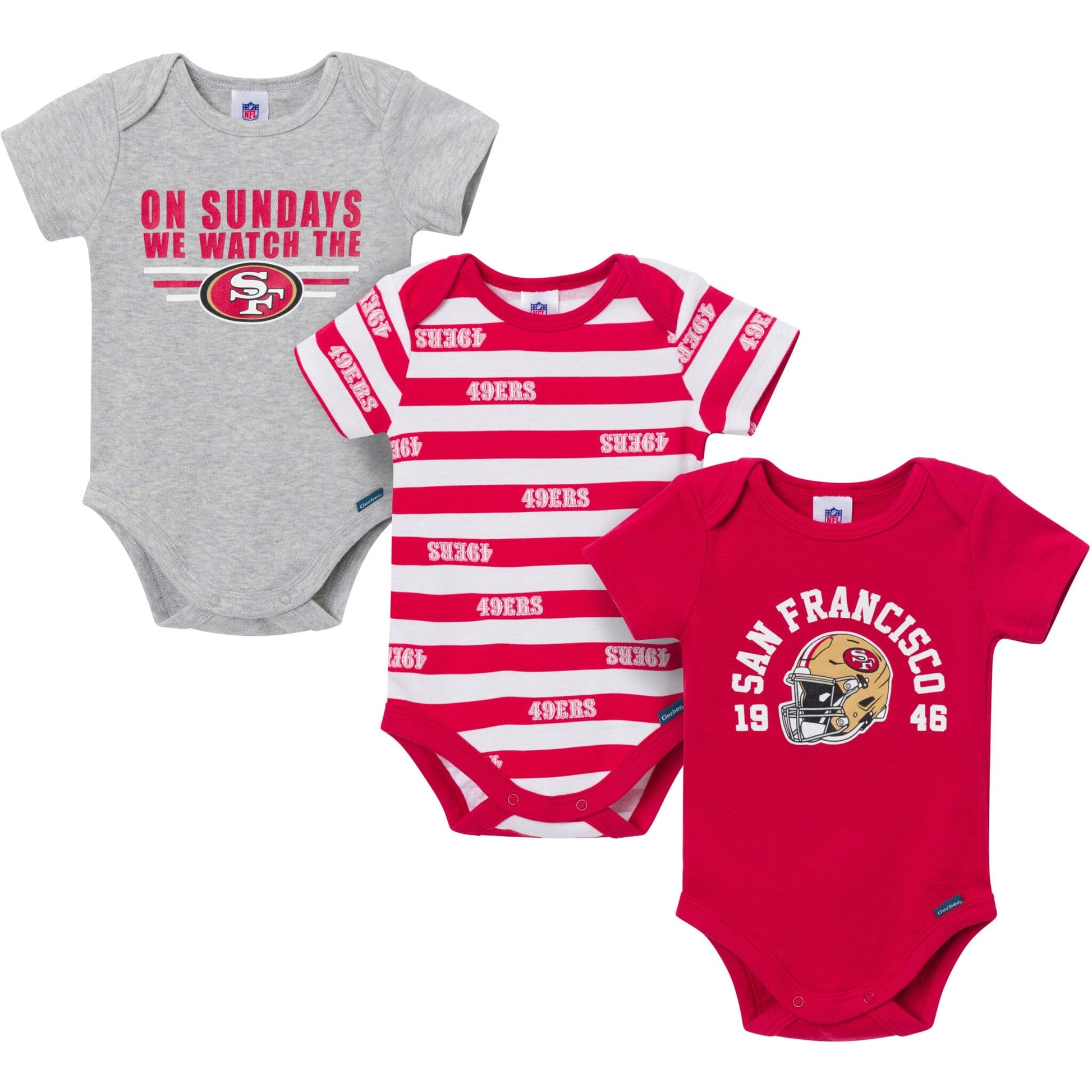 3-Pack Baby Boys 49Ers Bodysuit Set NFL NFL 