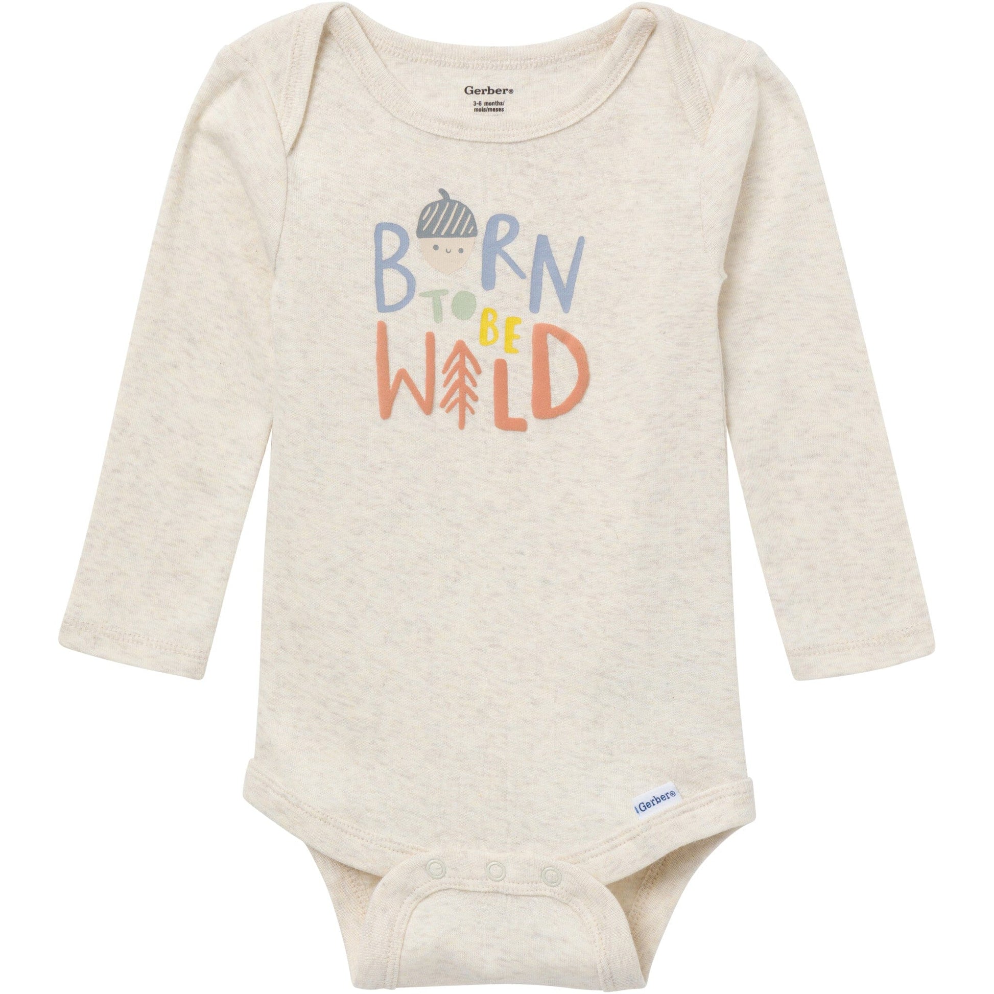 3-Pack Baby Boys Born To Be Wild Long Sleeve Onesies® Bodysuits Onesies Bodysuits Gerber® 