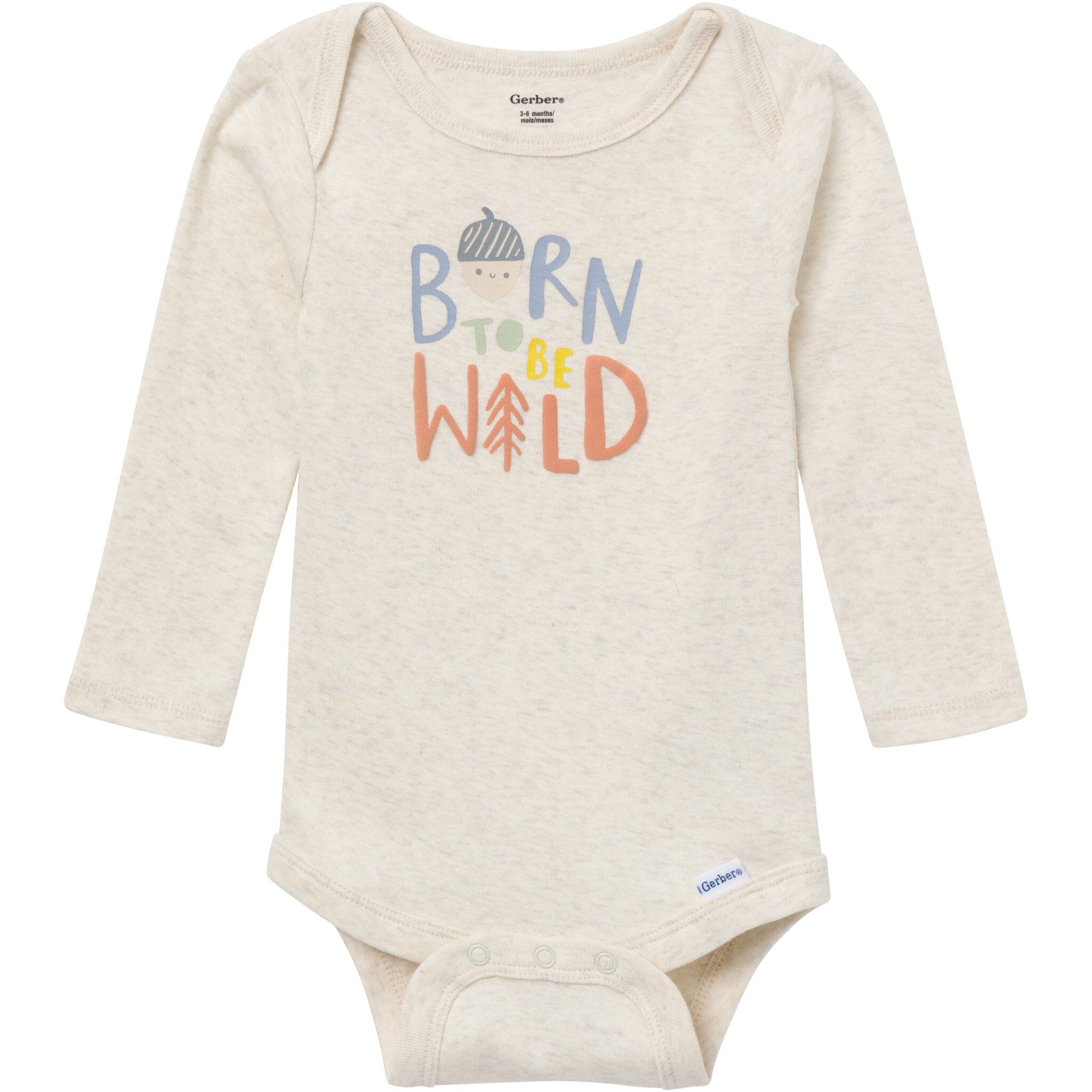 3-Pack Baby Boys Born To Be Wild Long Sleeve Onesies® Bodysuits Onesies Bodysuits Gerber® 