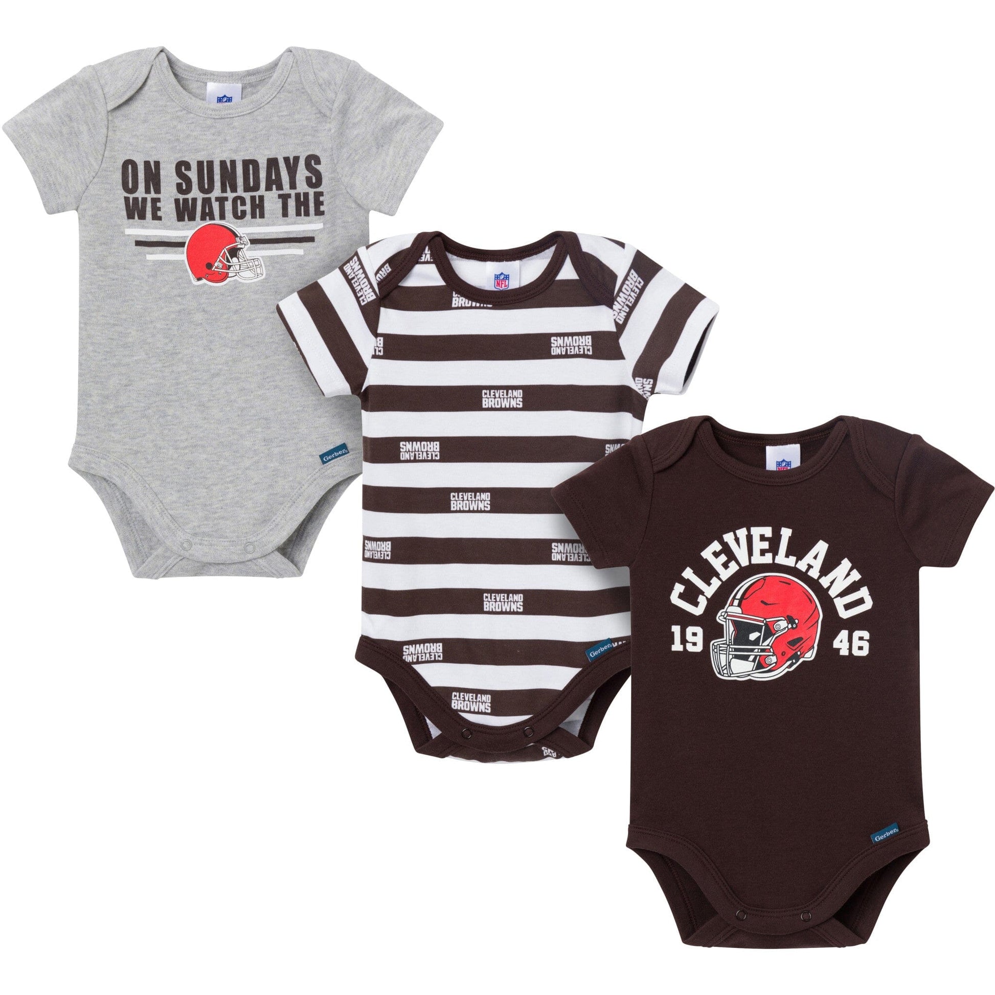 3-Pack Baby Boys Cleveland Browns Bodysuit Set NFL NFL 