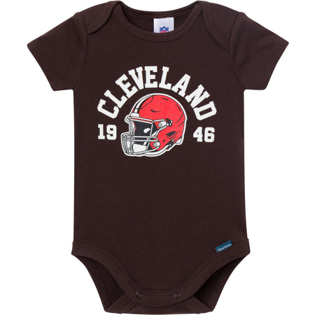 3-Pack Baby Boys Cleveland Browns Short Sleeve Bodysuits