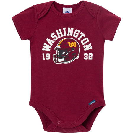3-Pack Baby Boys Washington Commanders Short Sleeve Bodysuits