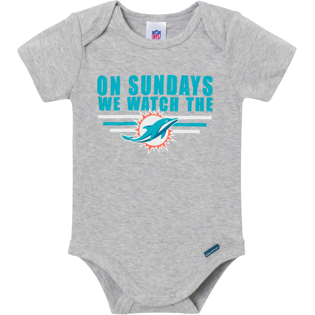 3-Pack Baby Boys Miami Dolphins Bodysuit Set NFL NFL 