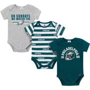 3-Pack Baby Boys Philidelphia Eagles Bodysuit Set NFL NFL 