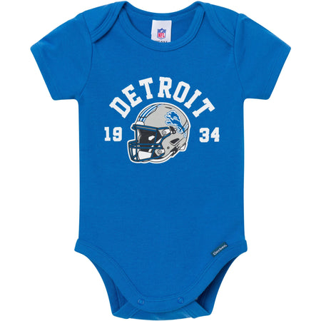 3-Pack Baby Boys Detroit Lions Short Sleeve Bodysuits