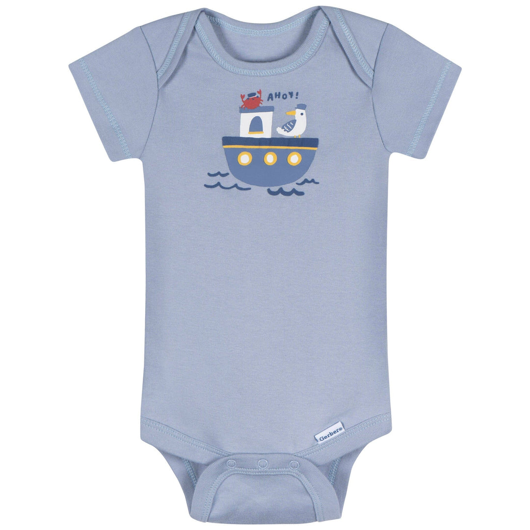 3-Pack Baby Boys Little Lighthouse Short Sleeve Onesies® Bodysuits