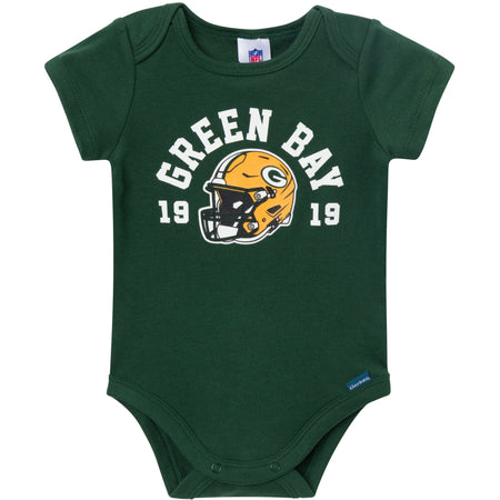 3-Pack Baby Boys Green Bay Packers Short Sleeve Bodysuits