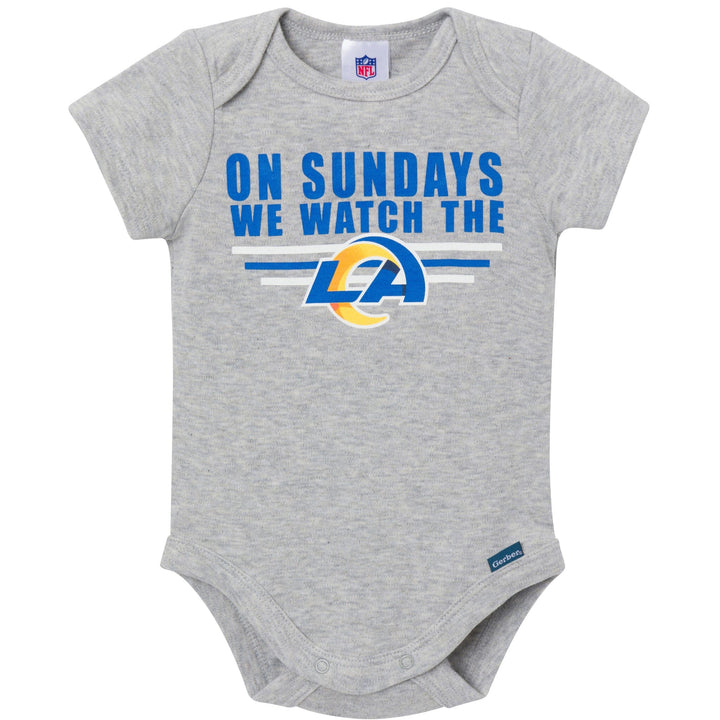 3-Pack Baby Boys Los Angeles Rams Bodysuit Set Onesies Bodysuits NFL 
