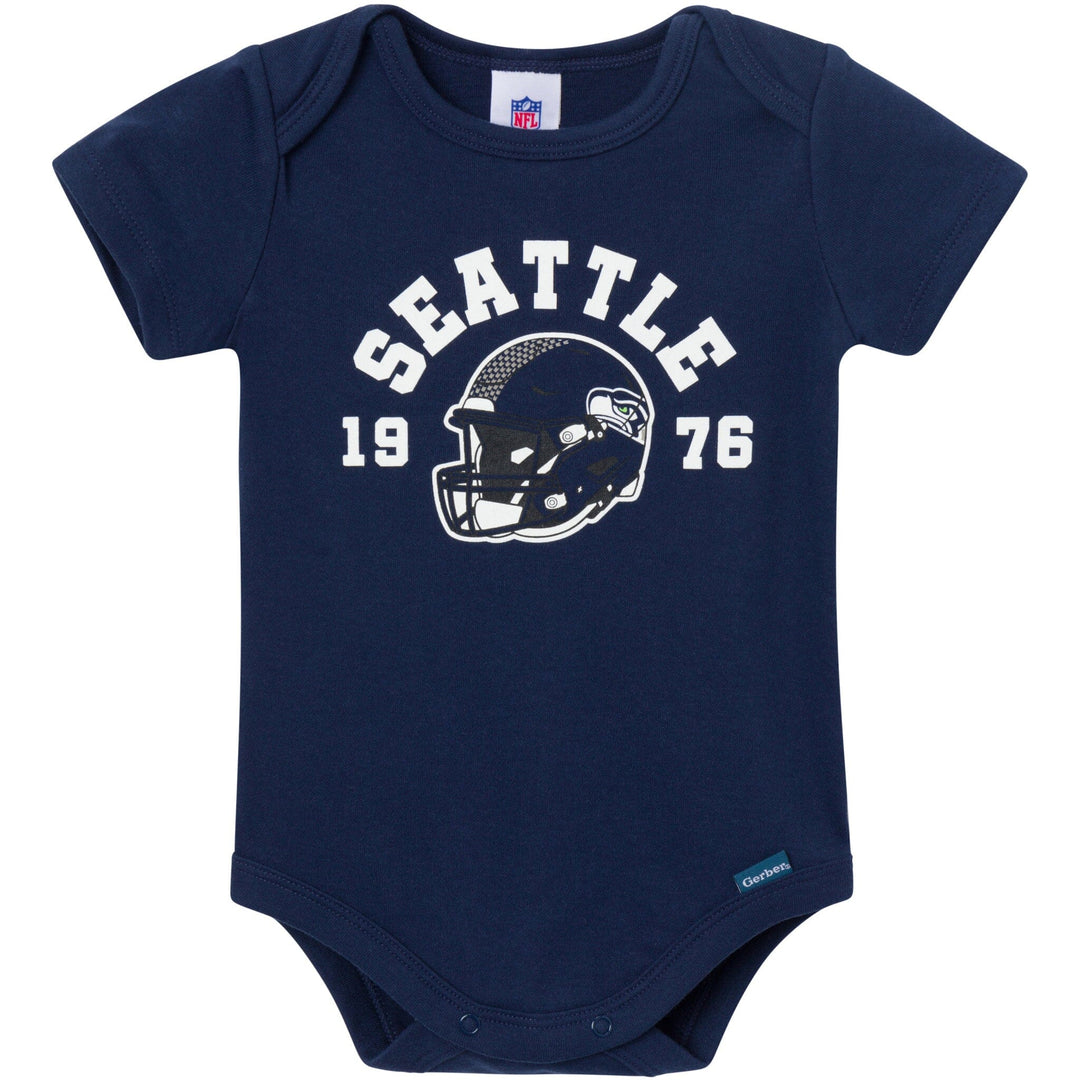 3-Pack Baby Boys Seattle Seahawks Bodysuit Set Onesies Bodysuits NFL 