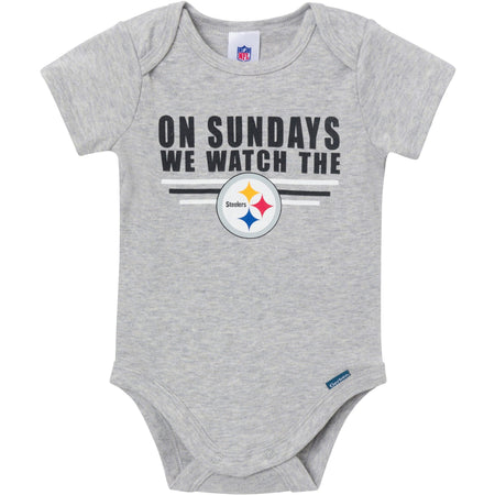 3-Pack Baby Boys Pittsburgh Steelers Short Sleeve Bodysuits