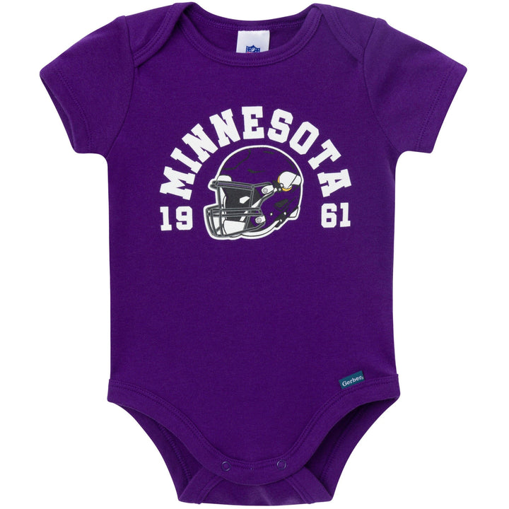 3-Pack Baby Boys Minnesota Vikings Bodysuit Set Onesies Bodysuits NFL 