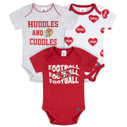 3-Pack Baby Girls 49ers Bodysuit Set Onesies Bodysuits NFL 