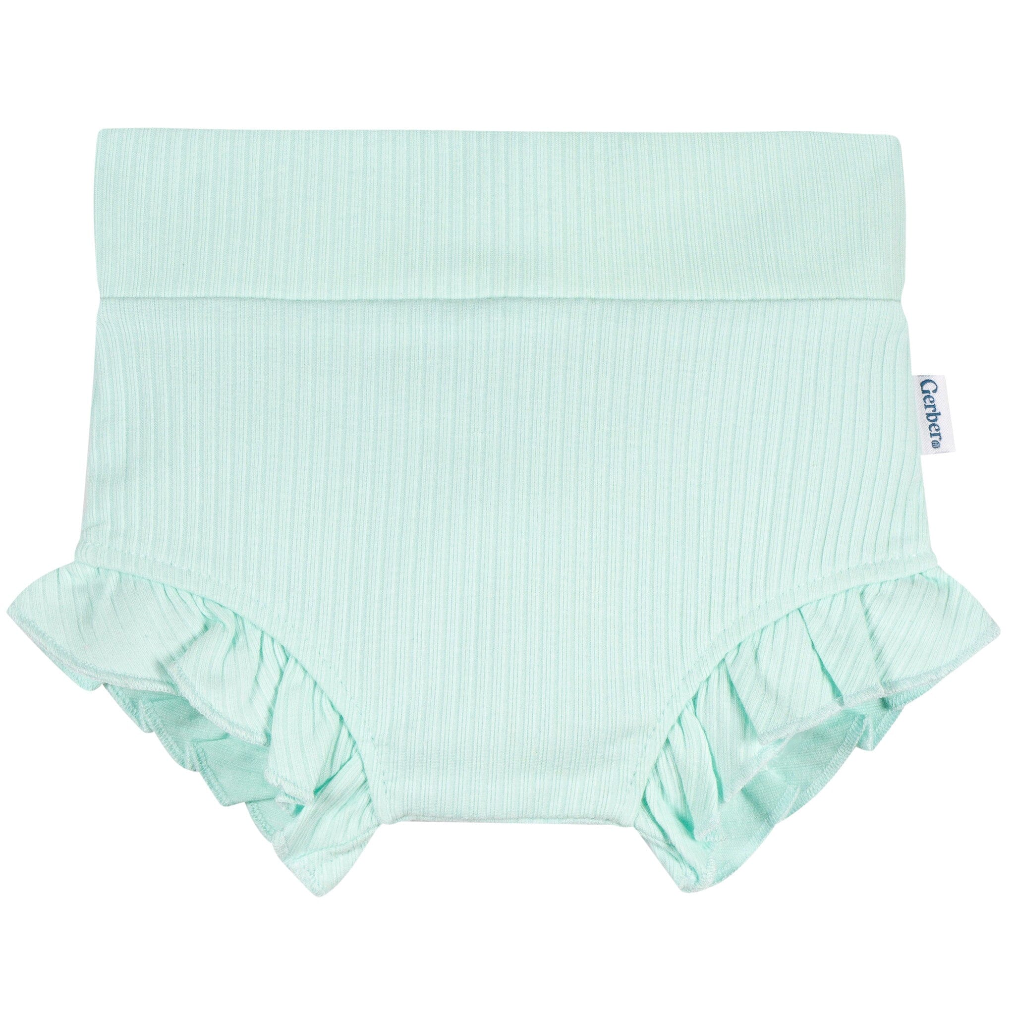 3-Pack Baby Girls Aqua, Gray & Purple Bubble Shorts Pants & Bottoms Gerber® 