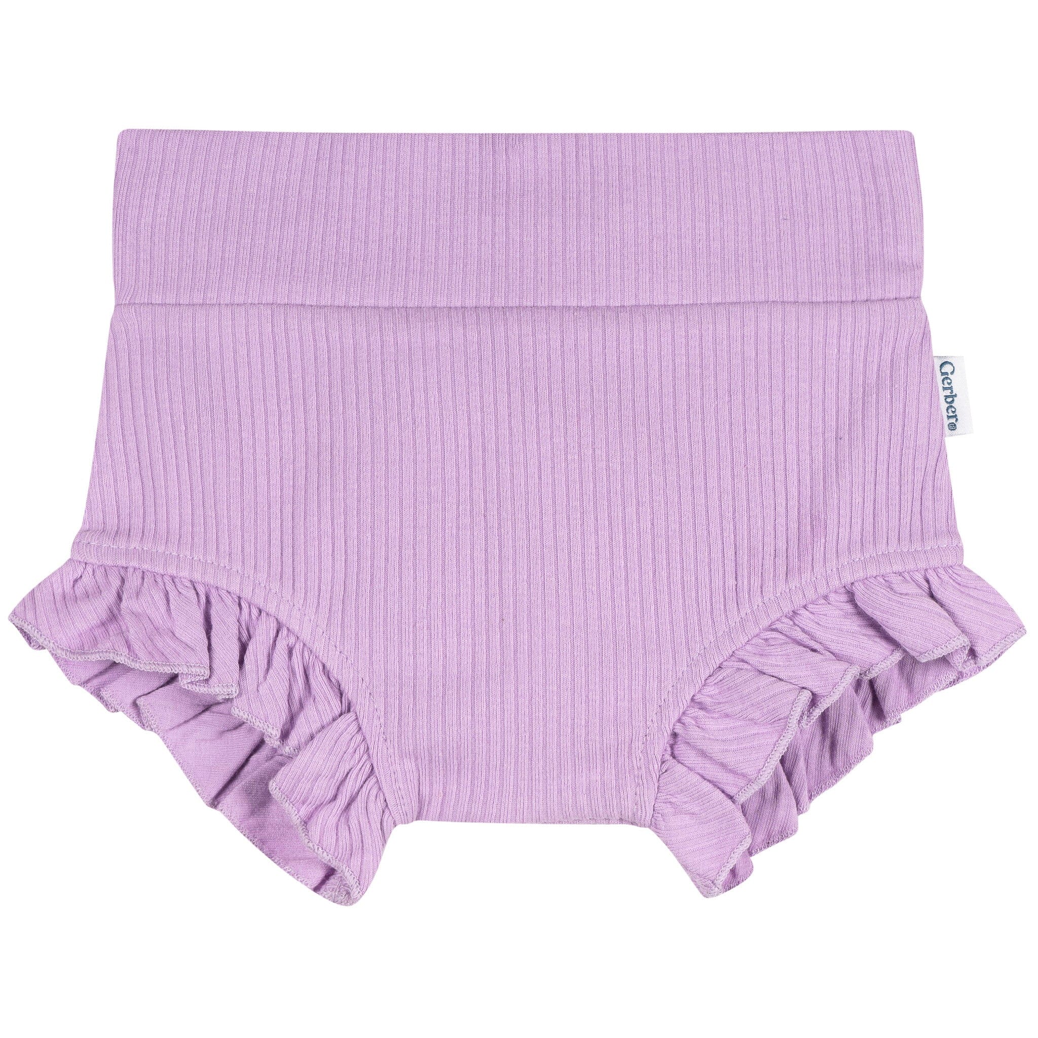 3-Pack Baby Girls Aqua, Gray & Purple Bubble Shorts Pants & Bottoms Gerber® 