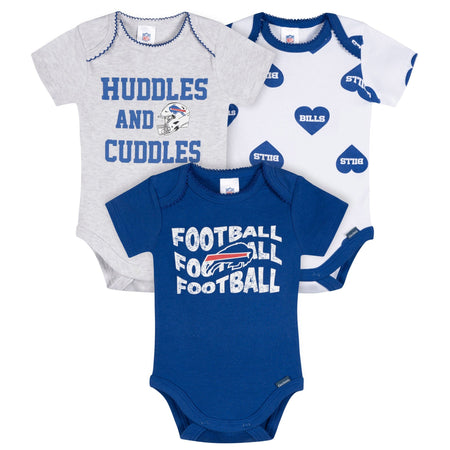 3-Pack Baby Girls Buffalo Bills Short Sleeve Bodysuits
