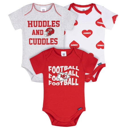 3-Pack Baby Girls Kansas City Chiefs Short Sleeve Bodysuits