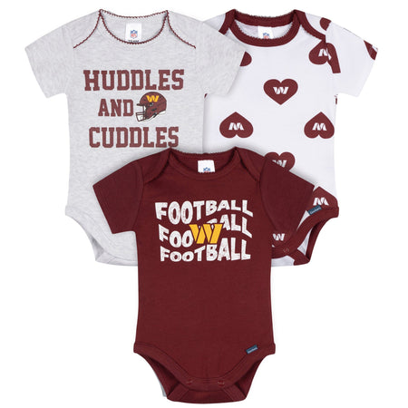 3-Pack Baby Girls Commanders Short Sleeve Bodysuits