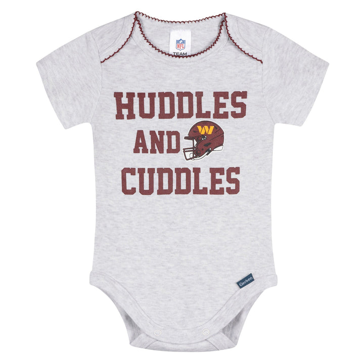 3-Pack Baby Girls Commanders Bodysuit Set Onesies Bodysuits NFL 