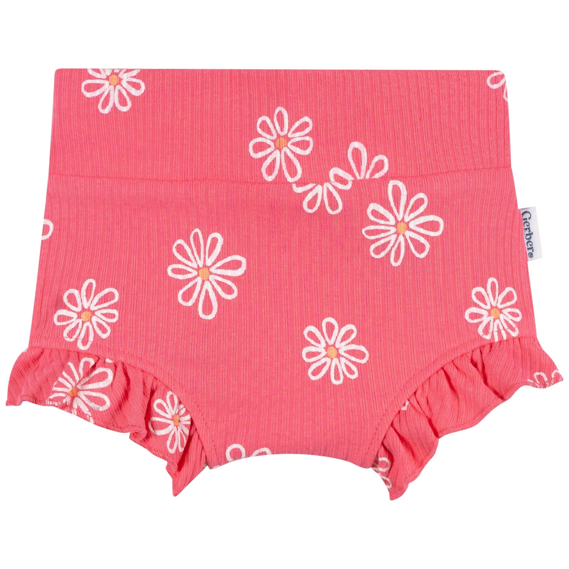 3-Pack Baby Girls Coral Floral Bubble Shorts Pants & Bottoms Gerber® 