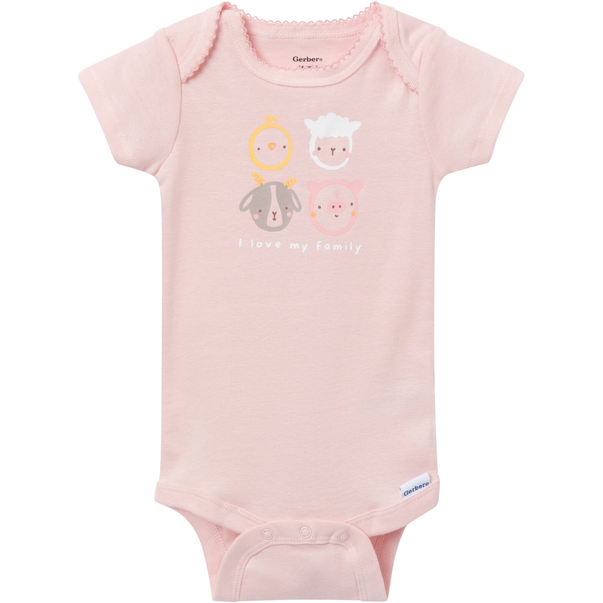 3-Pack Baby Girls Farm Family Short Sleeve Onesies® Bodysuits Onesies Bodysuits Gerber® 