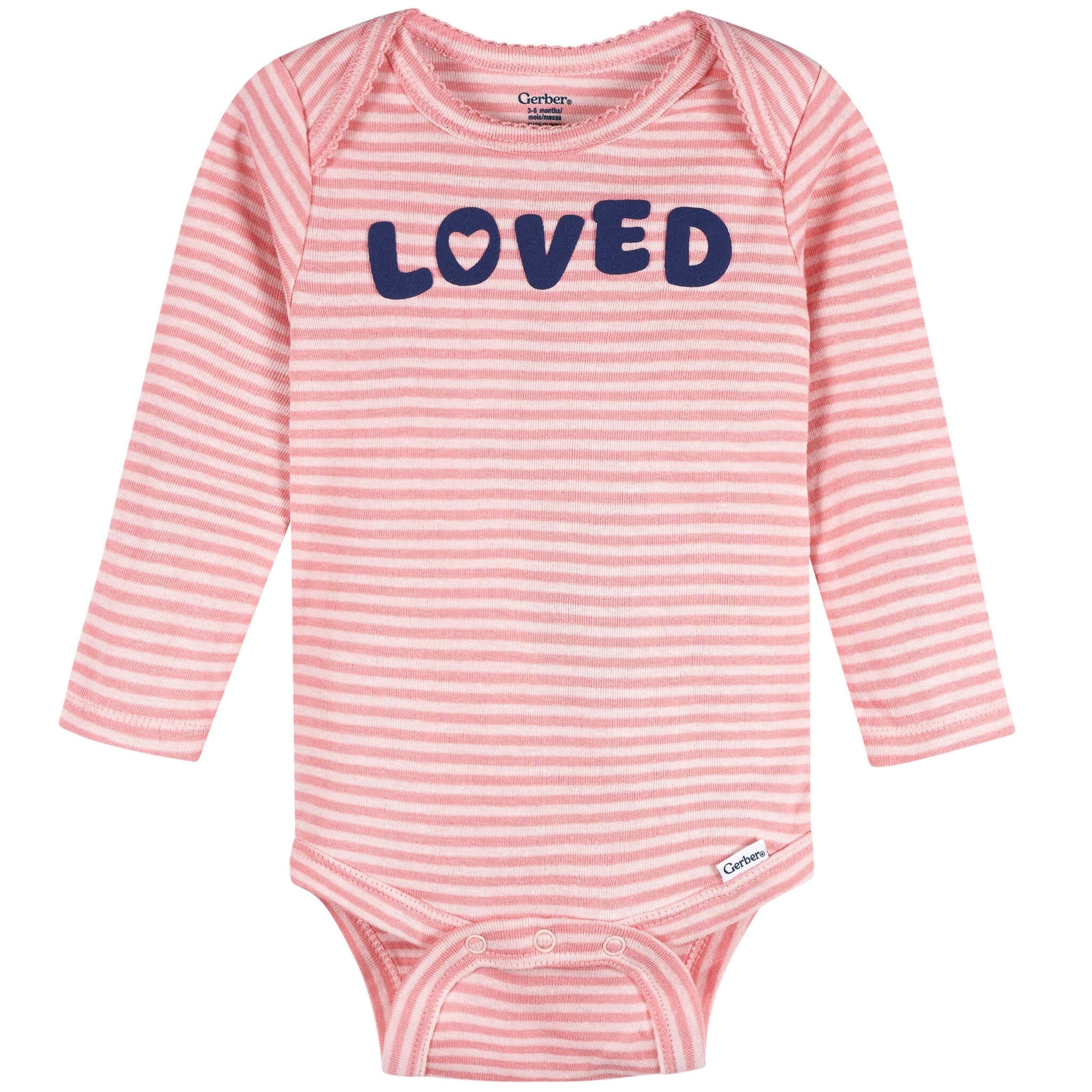 3-Pack Baby Girls Loved Long Sleeve Onesies® Bodysuits Onesies Bodysuits Gerber® 