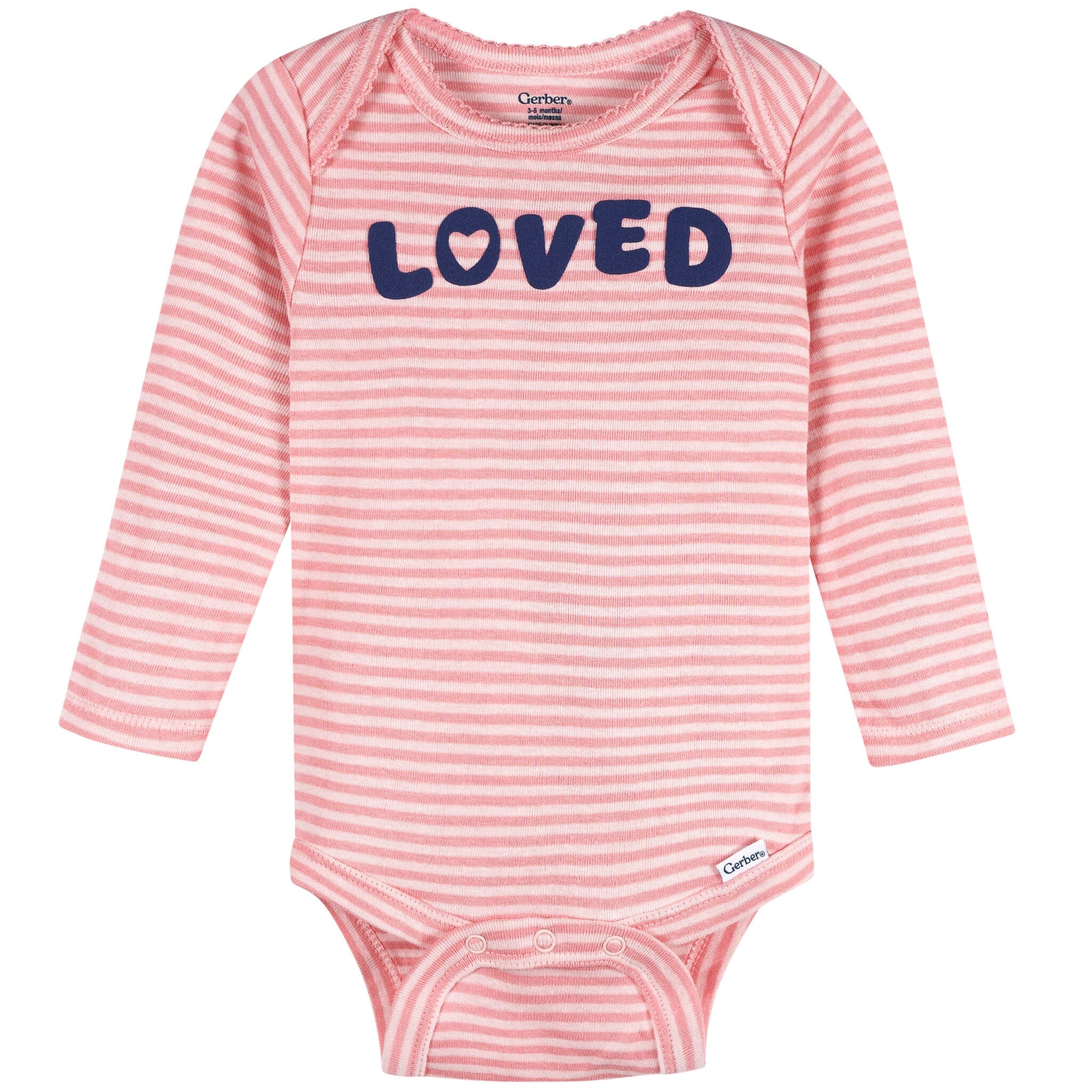 3-Pack Baby Girls Loved Long Sleeve Onesies® Bodysuits Onesies Bodysuits Gerber® 