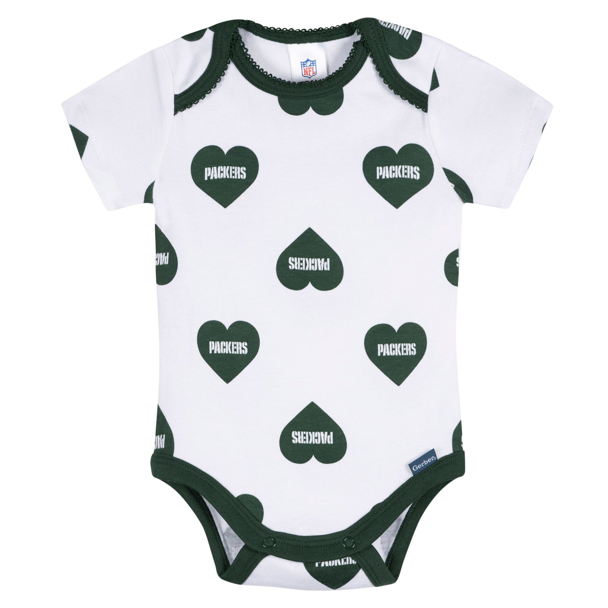 3-Pack Baby Girls Green Bay Packers Bodysuit Set Onesies Bodysuits NFL 