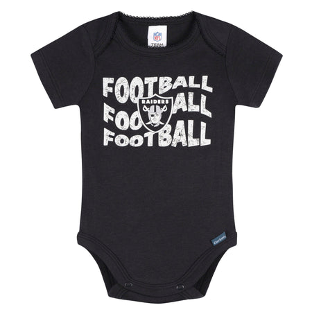 3-Pack Baby Girls Las Vegas Raiders Short Sleeve Bodysuits